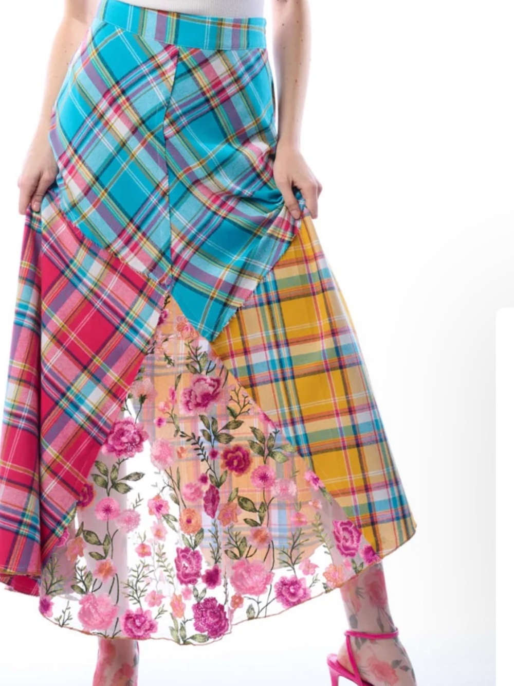 NWT Aratta Silent Journey- Dulce Plaid Skirt - Picture 5 of 15